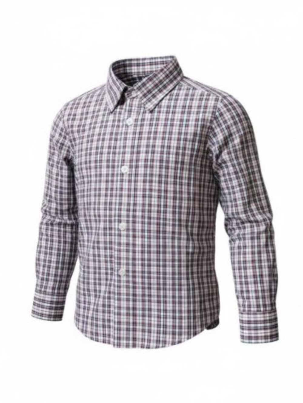 DOCKERS Navy and Red Plaid Button Front Long Sleeved Shirt Boys Size 3T